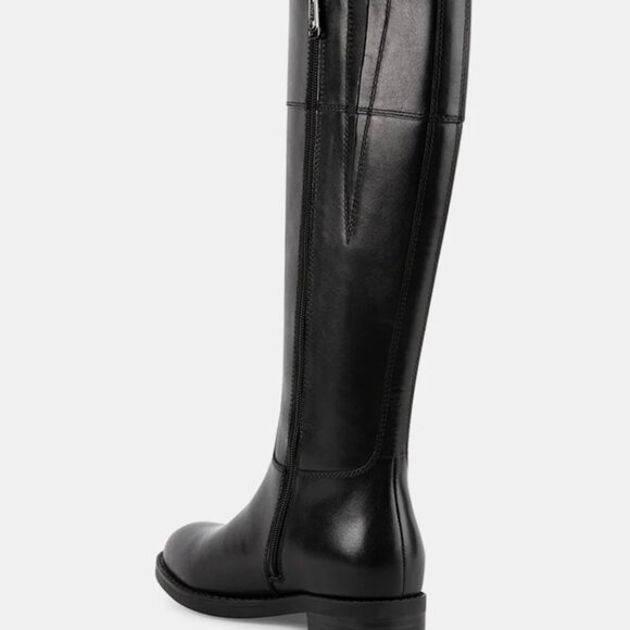 Black Leather Over the Knee Boots - Picture 4 of 13